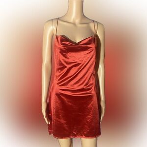 Zaful Scarlet Satin Maxi Dress